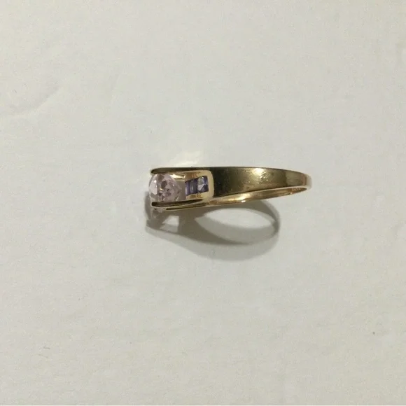 14k Gold Kunzite and Tanzanite Ring - Picture 7 of 12